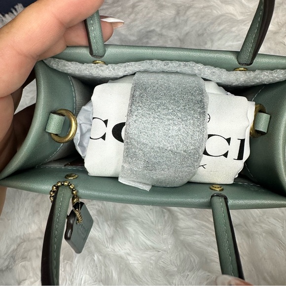 NWT Coach Mini Cashin Tote Amazon Green - Picture 7 of 7